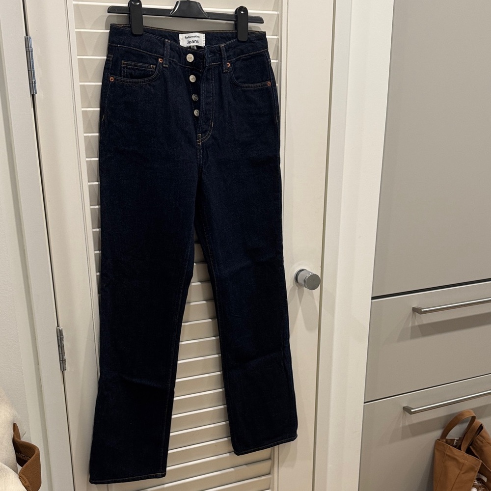 Reformation Cynthia High Rise Straight Long Jeans